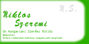 miklos szeremi business card